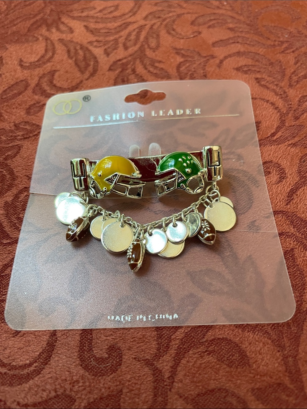 Green Bay Packers brooch pin Green and Gold